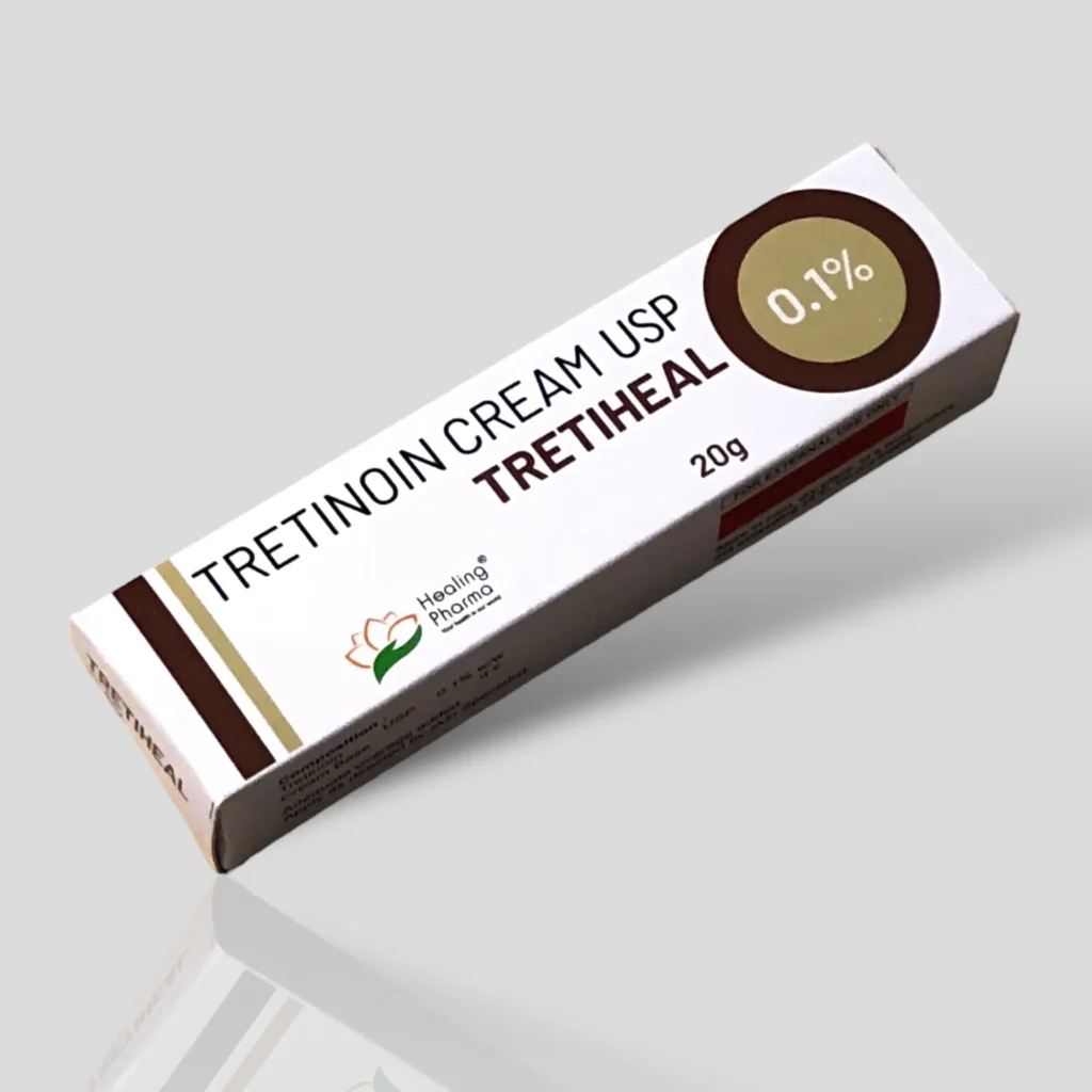 Tretinoin cream Tretiheal 0.1 verpakking